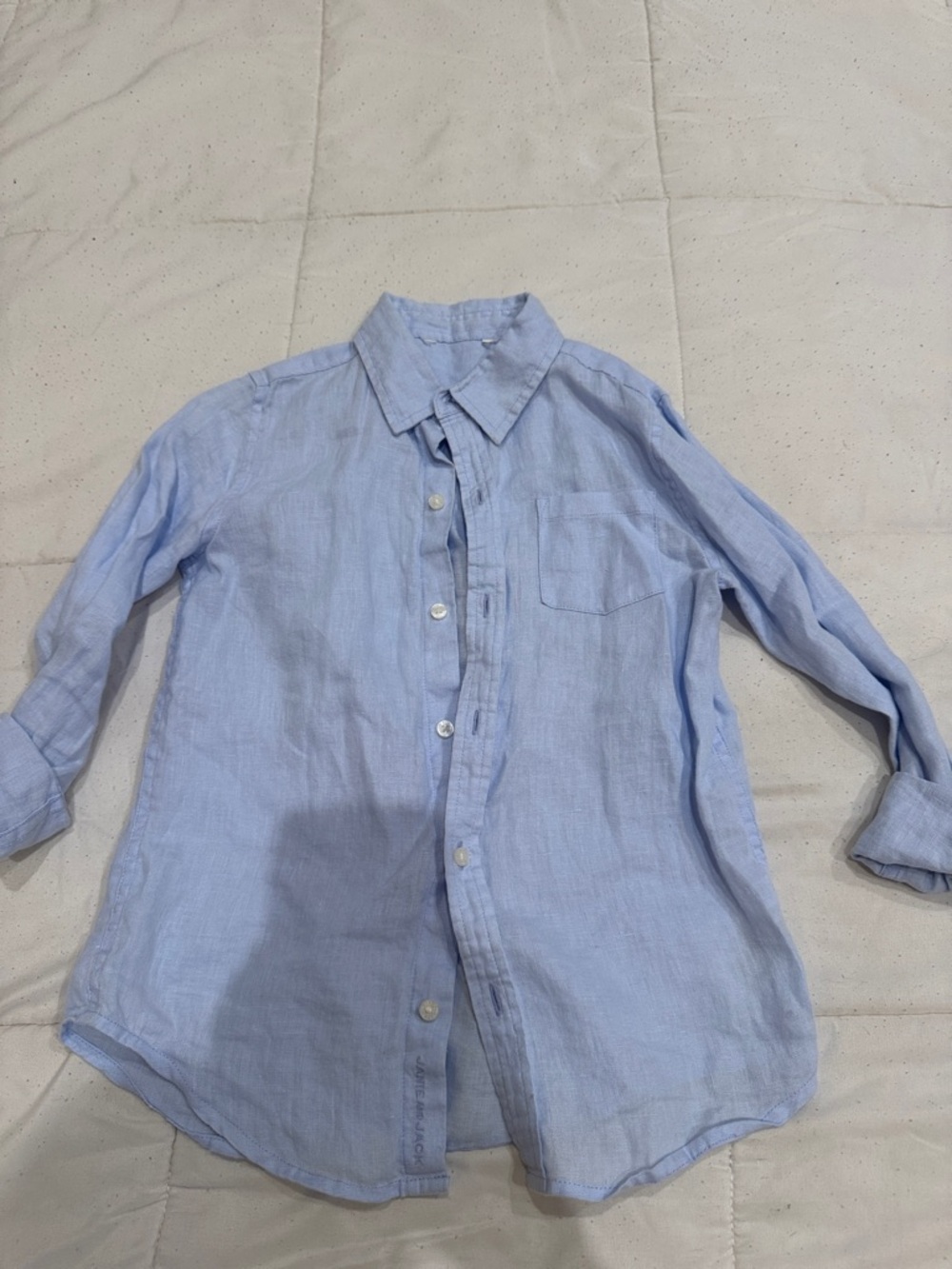 Light Blue Men’s Linen Button-Up Shirt